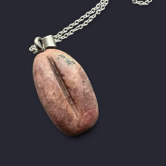 Rhodonite Stone Pendant Sterling Silver Necklace - Picture 7 of 7